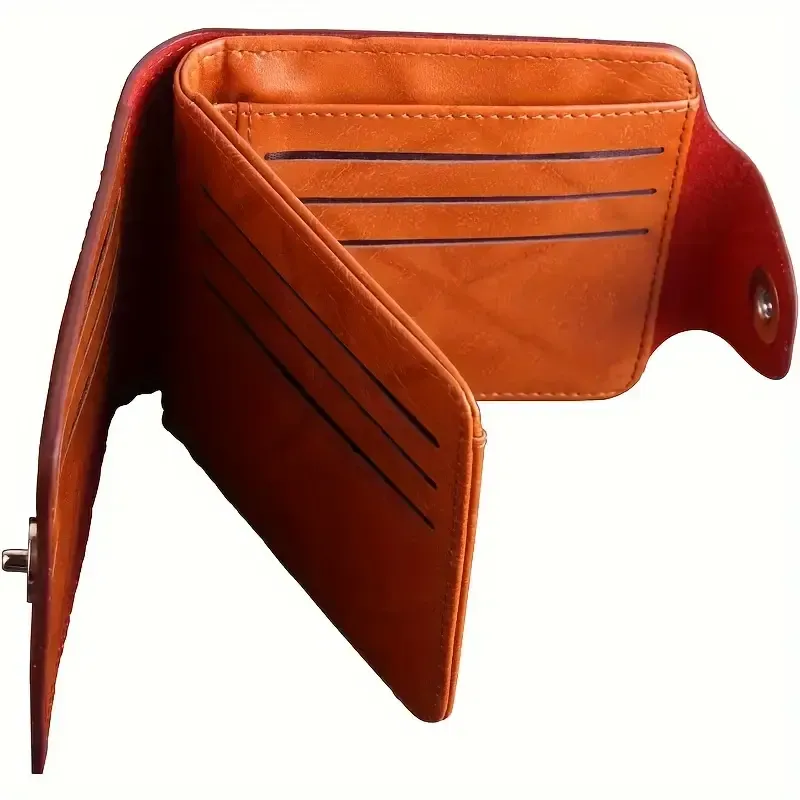 Vintage Buckle Wallet - PU Leather Design with Multiple Compartments for US Dollar Bill and Credit Storage, Easy-Clean PVC Material with Leather Lining - Stylish Purse for Everyday Use