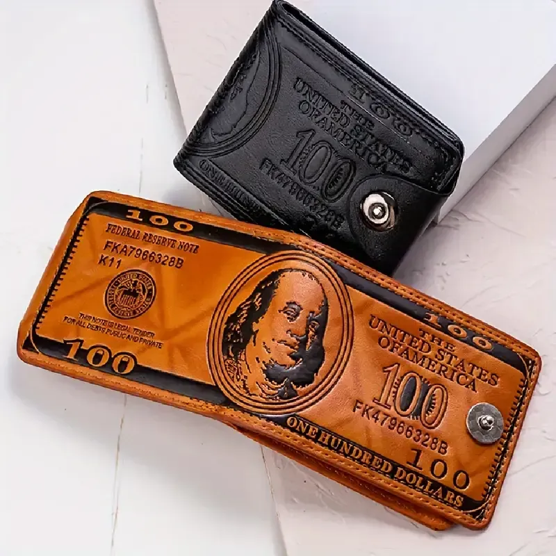 Vintage Buckle Wallet - PU Leather Design with Multiple Compartments for US Dollar Bill and Credit Storage, Easy-Clean PVC Material with Leather Lining - Stylish Purse for Everyday Use