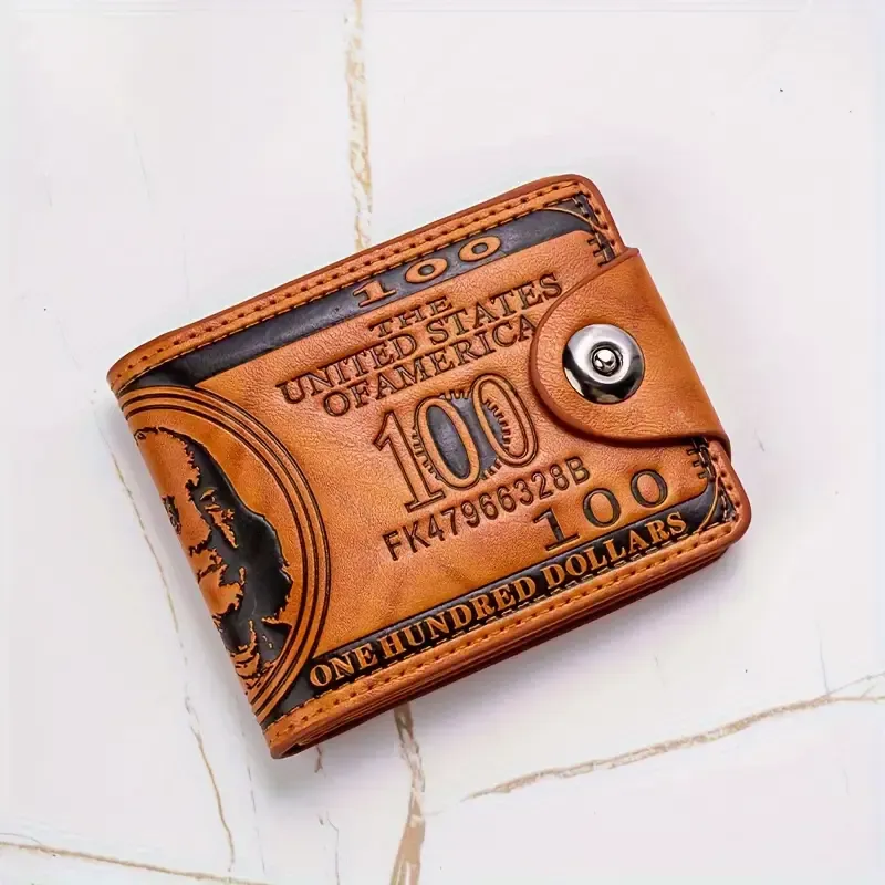 Vintage Buckle Wallet - PU Leather Design with Multiple Compartments for US Dollar Bill and Credit Storage, Easy-Clean PVC Material with Leather Lining - Stylish Purse for Everyday Use
