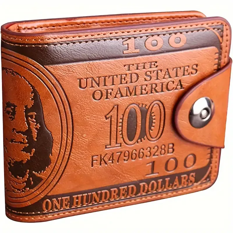 Vintage Buckle Wallet - PU Leather Design with Multiple Compartments for US Dollar Bill and Credit Storage, Easy-Clean PVC Material with Leather Lining - Stylish Purse for Everyday Use