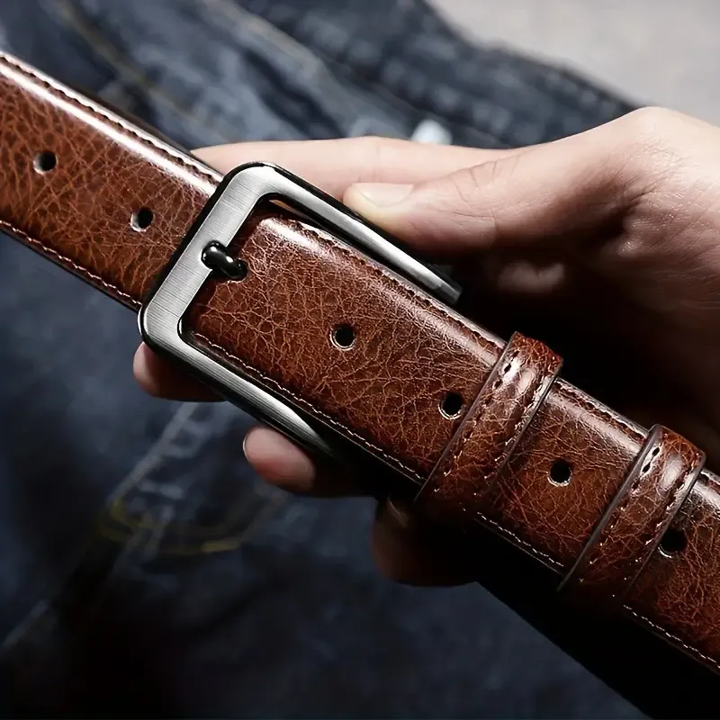 2pcs Men's leather pin buckle casual retro leather belt youth jeans belt, Father's Day GiftValentine's Day