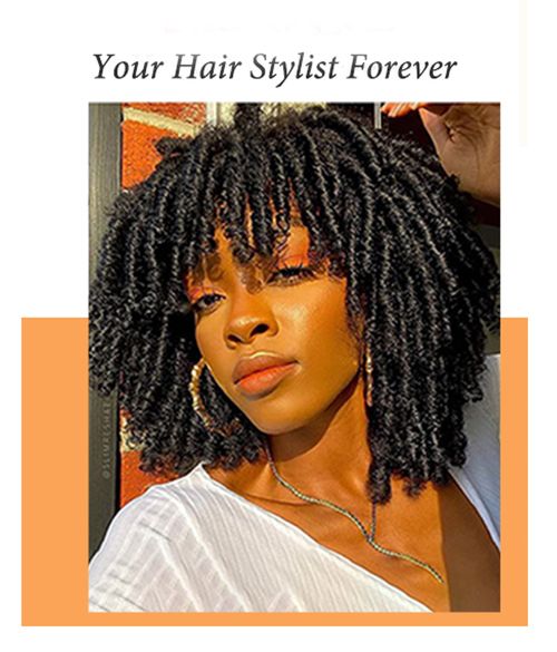 Dreadlock Wig Short Twist Wigs For Women Afro BlacCurly Synthetic Wig Faux Locs Braided Crochet Synthetic Hair Wig For Women