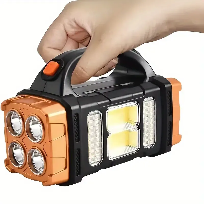 Multifunctional LED Solar Camping Lantern, Bright Portable Rechargeable Flashlight For Outdoor Hiking Camping When Power Outage