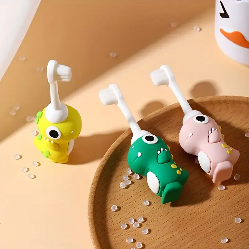 KiddieSoft Dinosaur Toothbrush - Gentle Soft Bristle, Easy to Clean, Fun Cartoon Design, Suitable for Little Ones Aged 3-6 Years, Perfect for Early Childhood Oral Care