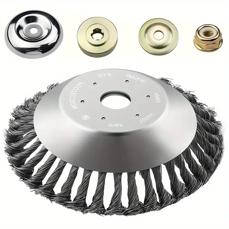 8 Inch Steel Wire Brush Garden Weed Whacker, Metal Material, for Lawn Mower, Grass Trimmer, Weed Trimmer Head
