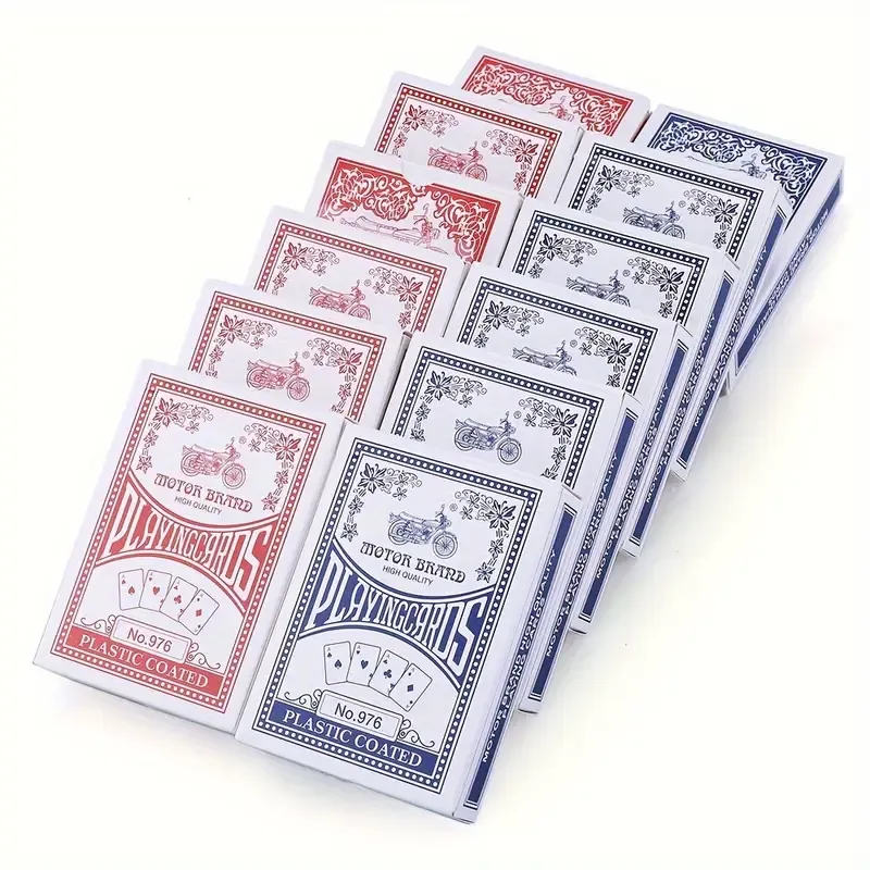 LotFancy Premium Playing Cards - 12pcs,  Durable Plastic-Coated Poker Decks in Blue & Red, Perfect for Family Games and Christmas Fun