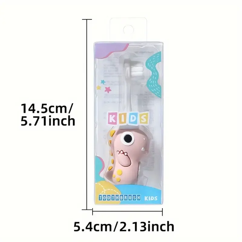 KiddieSoft Dinosaur Toothbrush - Gentle Soft Bristle, Easy to Clean, Fun Cartoon Design, Suitable for Little Ones Aged 3-6 Years, Perfect for Early Childhood Oral Care