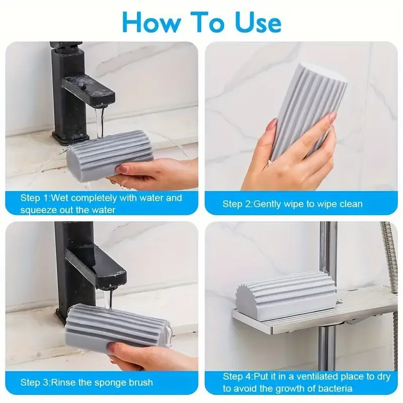 4PCS PVA Sponge Duster Set: High-Density, Multi-Functional Sponge Blocks for Living Room, Bathroom, Kitchen, Car, and Glass Cleaning