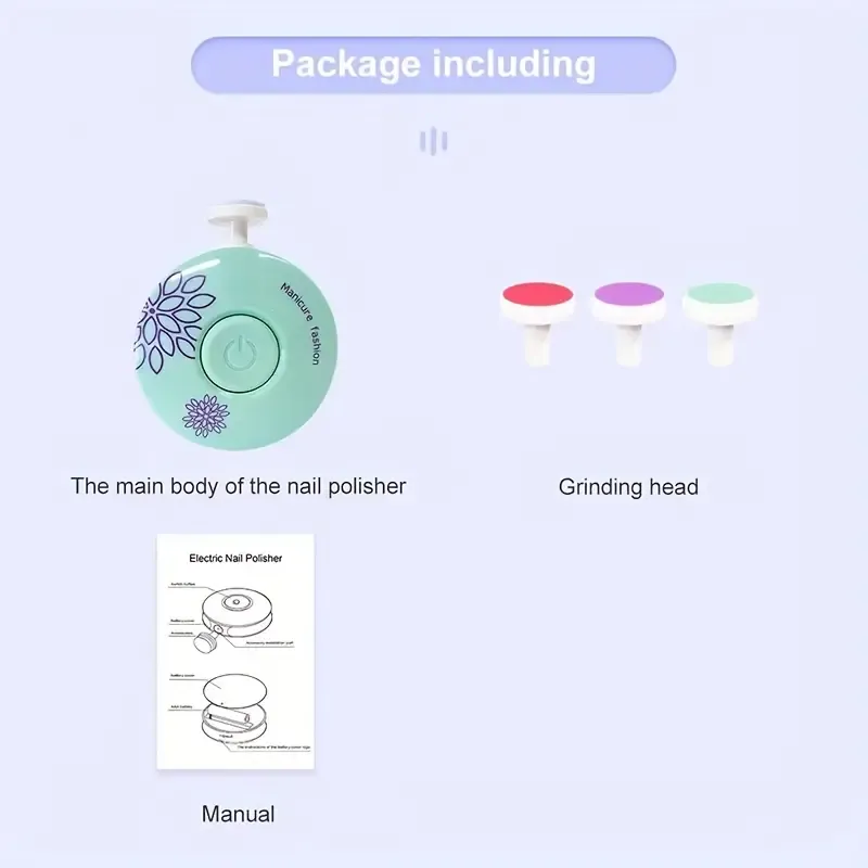 (Without battery)3pcs Electric Baby Nail Trimmer Kid Nail Polisher Tool Infant Manicure Scissors Baby Hygiene Kit Baby Nail Clipper Christmas Halloween Thanksgiving children's gifts