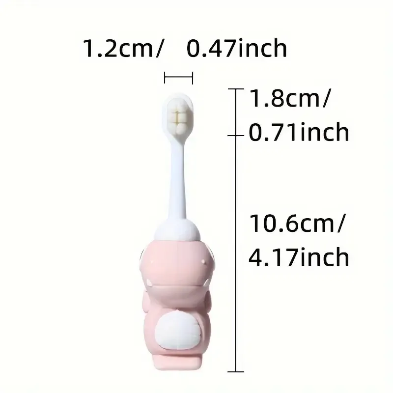 KiddieSoft Dinosaur Toothbrush - Gentle Soft Bristle, Easy to Clean, Fun Cartoon Design, Suitable for Little Ones Aged 3-6 Years, Perfect for Early Childhood Oral Care
