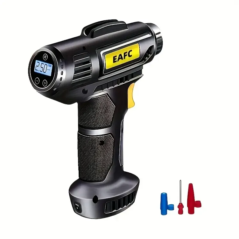 150PSI Cordless Portable Air Compressor: Car Tire Inflator Pump With Pressure Gauge & Light For Cars, Motorcycles & Bicycles
