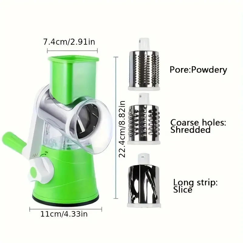 Rotary Cheese Grater and Vegetable Slicer