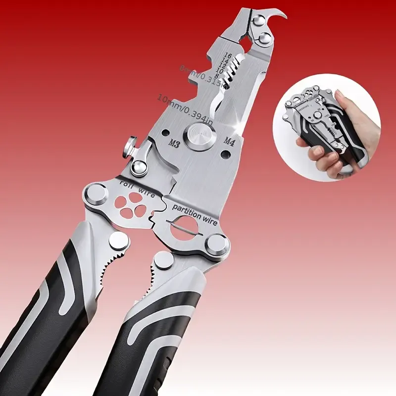 1PC18-in-1 Foldable Wire Stripper Manual Tool