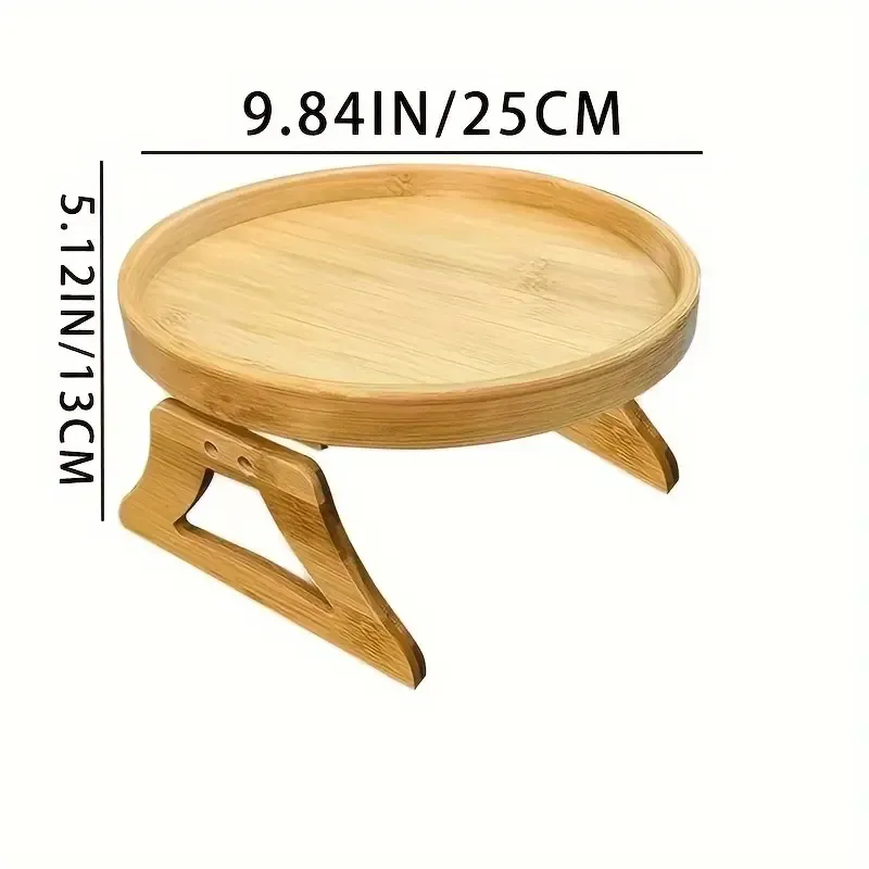 Vintage Hardwood Bamboo Sofa Armrest Tray - Foldable