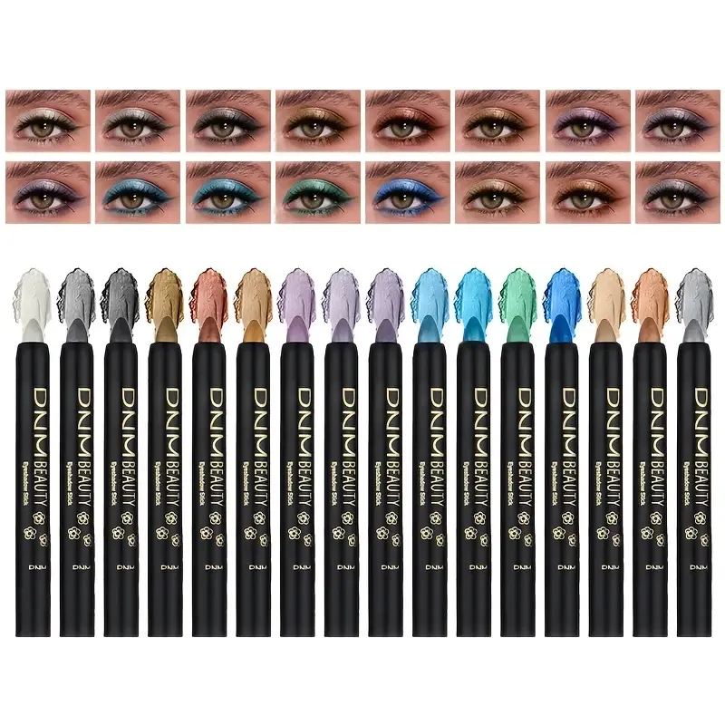 Colored Pearl Eyeshadow Stick 16pcs Colored Pearl Eyeshadow Pencil Eyeliner Highlighter Stick - Gel Pencil for Halloween Christmas