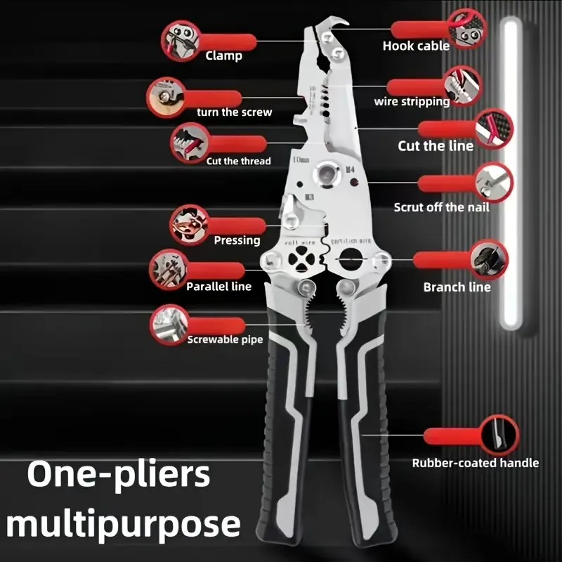 1PC18-in-1 Foldable Wire Stripper Manual Tool
