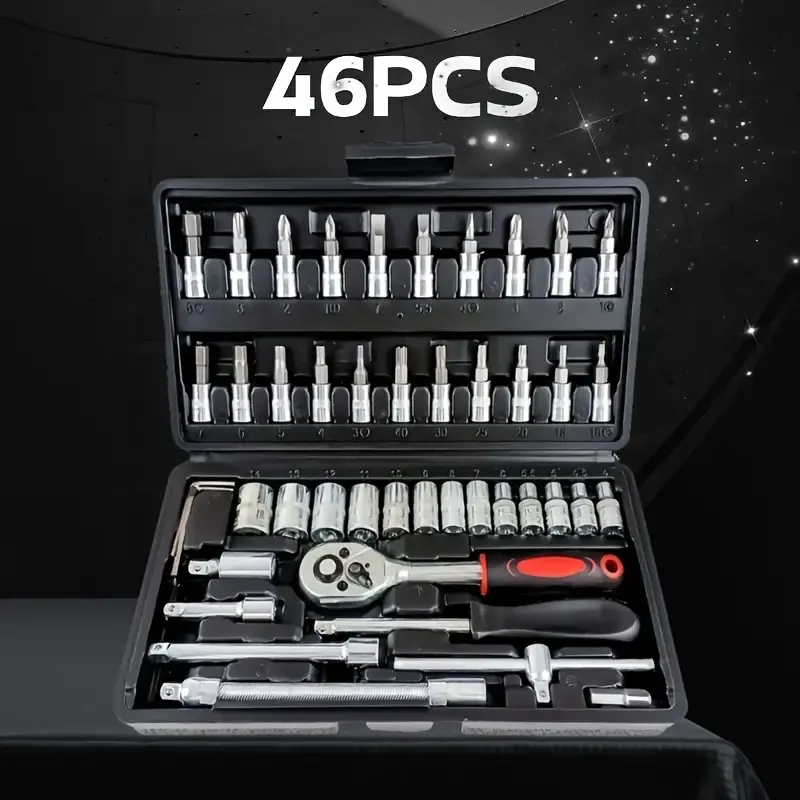 Car Repair Tools, Automotive Maintenance Repairing Tool Accessories Multi-Purpose Repair Tool Set – Ratchet Torque Wrench & Screwdrivers, Portable Auto And Bike  And motorcycle Maintenance Kit