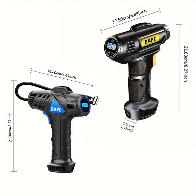 150PSI Cordless Portable Air Compressor: Car Tire Inflator Pump With Pressure Gauge & Light For Cars, Motorcycles & Bicycles