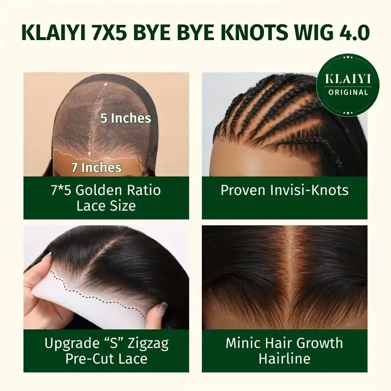 Klaiyi Yaki Straight Put On and Go Glueless Bob Wig 7x5 Pre-Cut Lace Closure Wig Beginner Friendly Flash Sale
