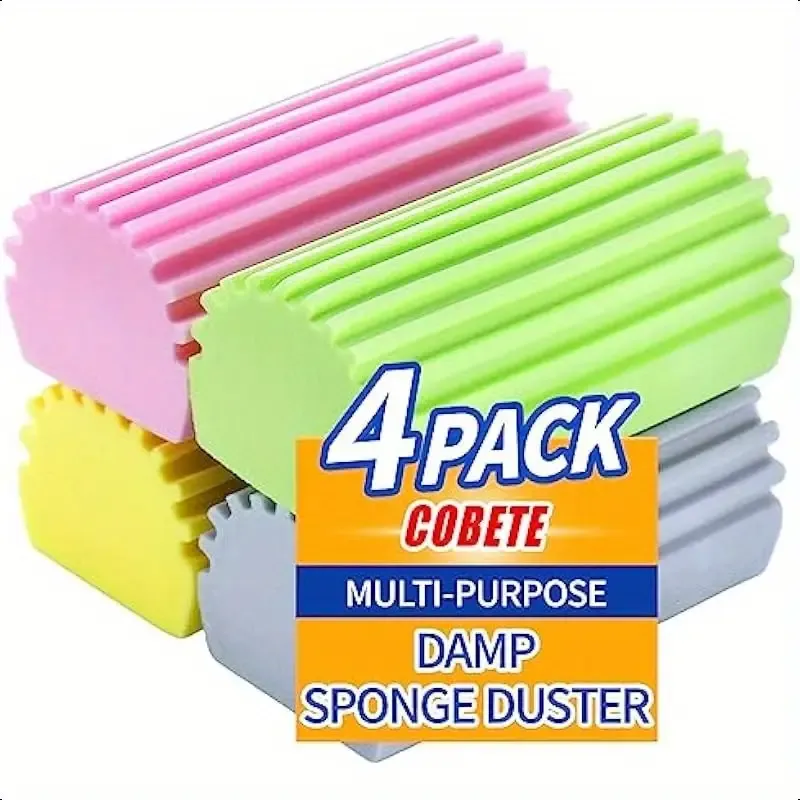 4PCS PVA Sponge Duster Set: High-Density, Multi-Functional Sponge Blocks for Living Room, Bathroom, Kitchen, Car, and Glass Cleaning