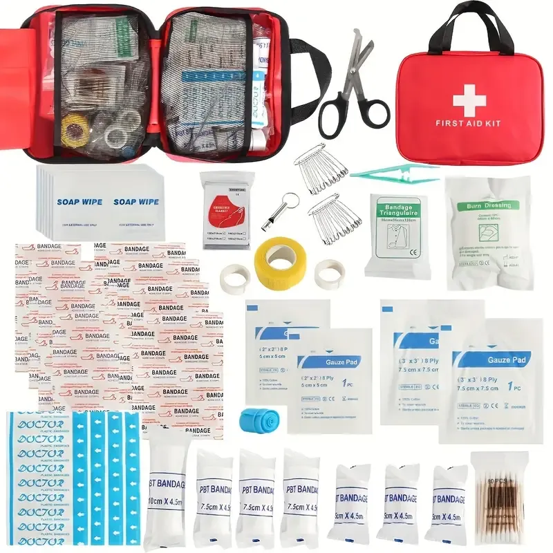 27pcs(173pcs )Multi-purpose Small Large First Aid Kit: Portable Bag For Outdoor Hunting, Hiking, Camping And More - Including Emergency Supplies! Included Accessories