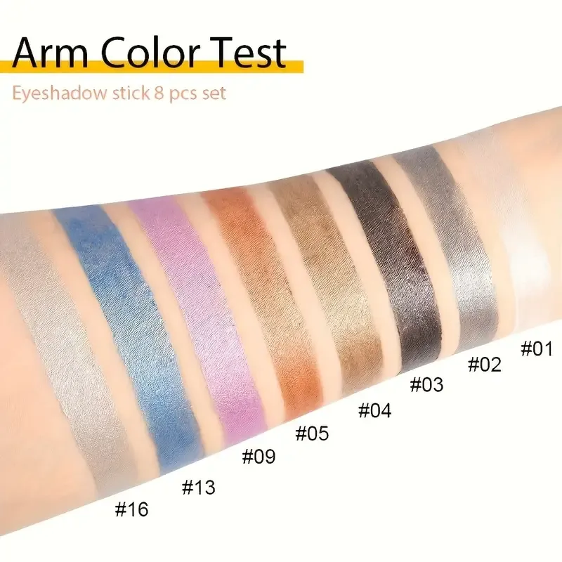 Colored Pearl Eyeshadow Stick 16pcs Colored Pearl Eyeshadow Pencil Eyeliner Highlighter Stick - Gel Pencil for Halloween Christmas