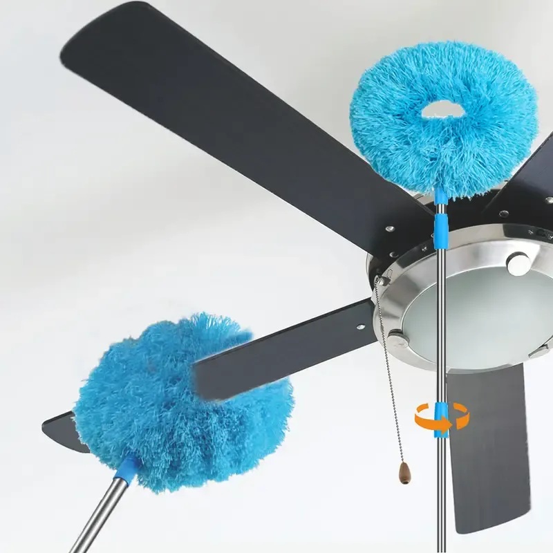 1pc Microfiber Washable Ceiling Fan Cleaner with Telescoping Extension Pole for High Ceiling Fan, Furniture, Blinds, Car