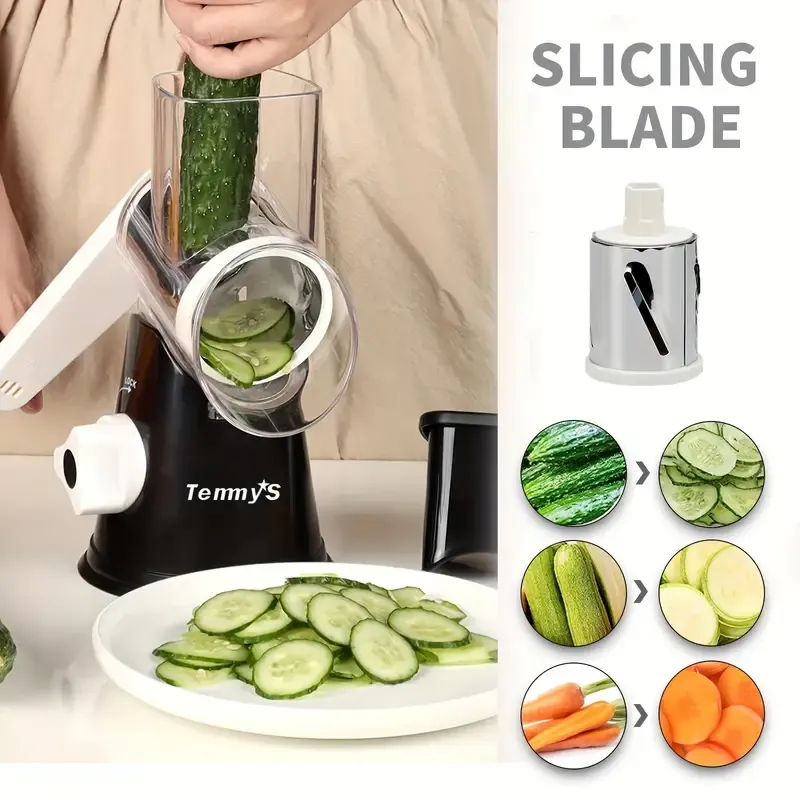 Rotary Cheese Grater and Vegetable Slicer