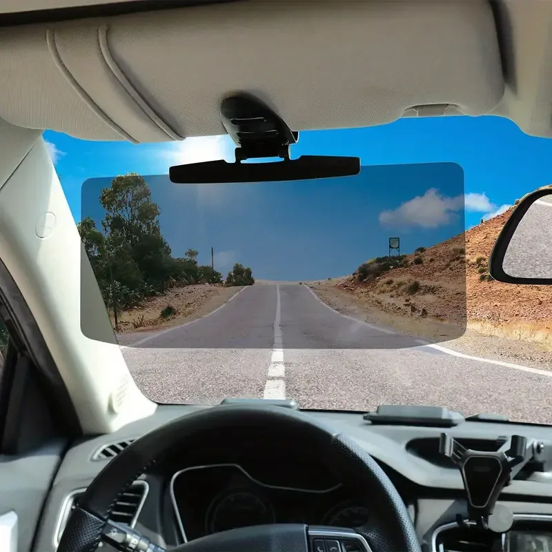 1pc Universal Polarized Car Sun Visor with Anti-Glare Extension, Snap Closure, UV Protection, and Snow Blindness Prevention