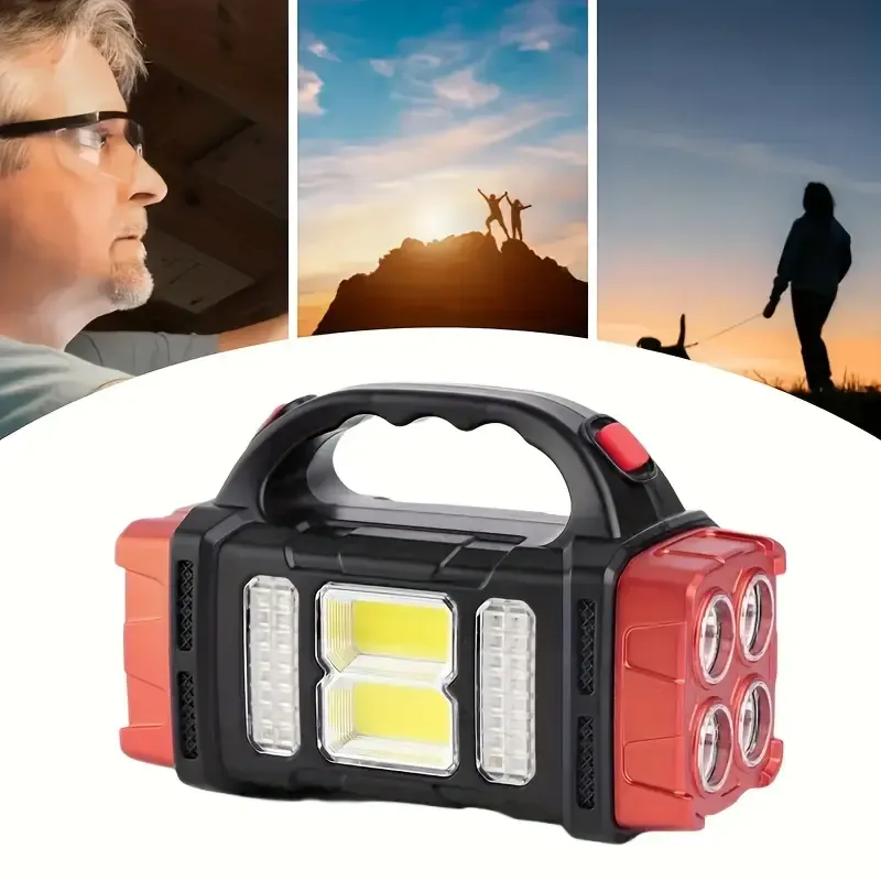 Multifunctional LED Solar Camping Lantern, Bright Portable Rechargeable Flashlight For Outdoor Hiking Camping When Power Outage