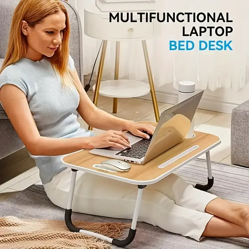 Ultra Large Multi Functional Laptop Bed Table - Portable Tray Holder with Cup Holder