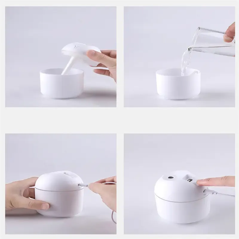Air Humidifier Cute Aroma Diffuser with Night Light Cold Mist for Bedroom Home Car Plants Purifier Humifier Room Freshener