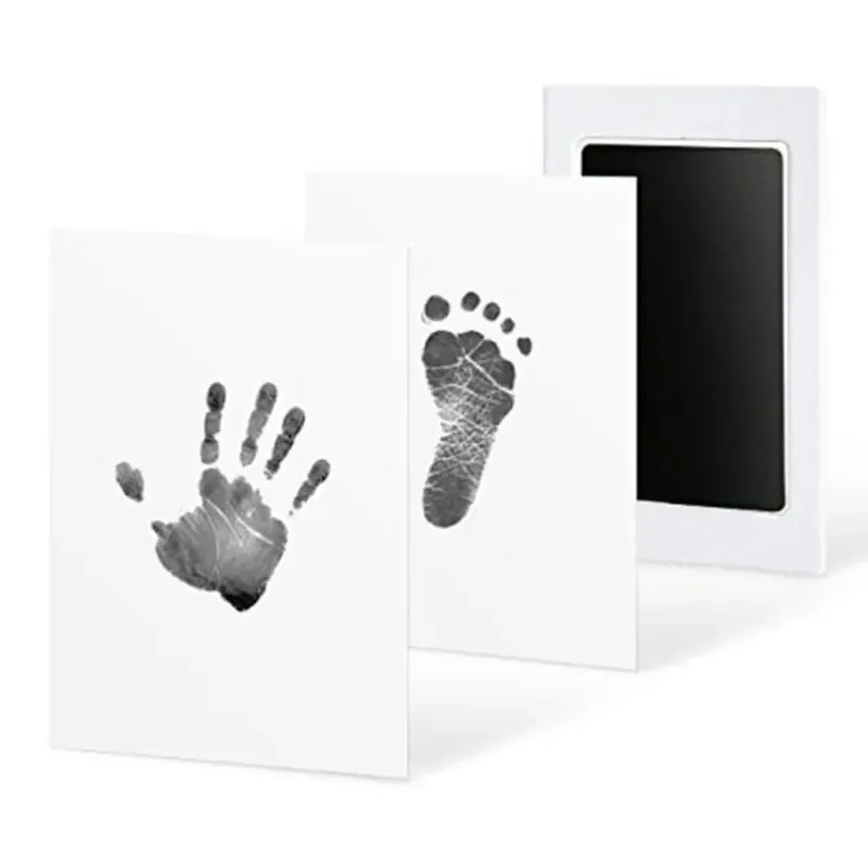 1 Set Youngsters Handprint & Footprint Imprint Kit, Non-Toxic Ink Pad with 2 Paper Sheets, DIY Youngsters Souvenir Casting, Easy to Use, Safe for Youngsters