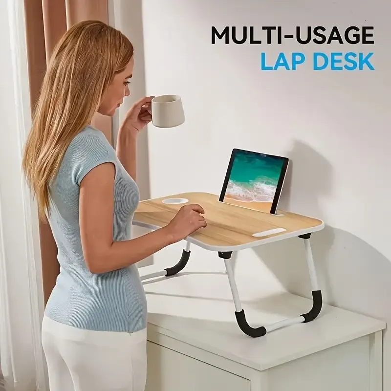 Ultra Large Multi Functional Laptop Bed Table - Portable Tray Holder with Cup Holder