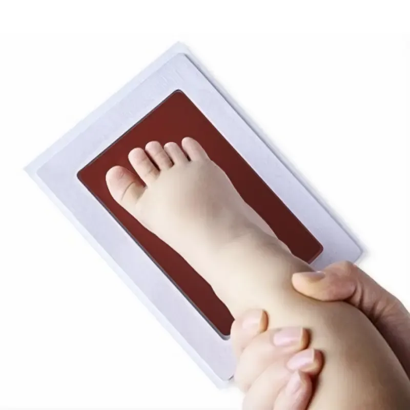 1 Set Youngsters Handprint & Footprint Imprint Kit, Non-Toxic Ink Pad with 2 Paper Sheets, DIY Youngsters Souvenir Casting, Easy to Use, Safe for Youngsters