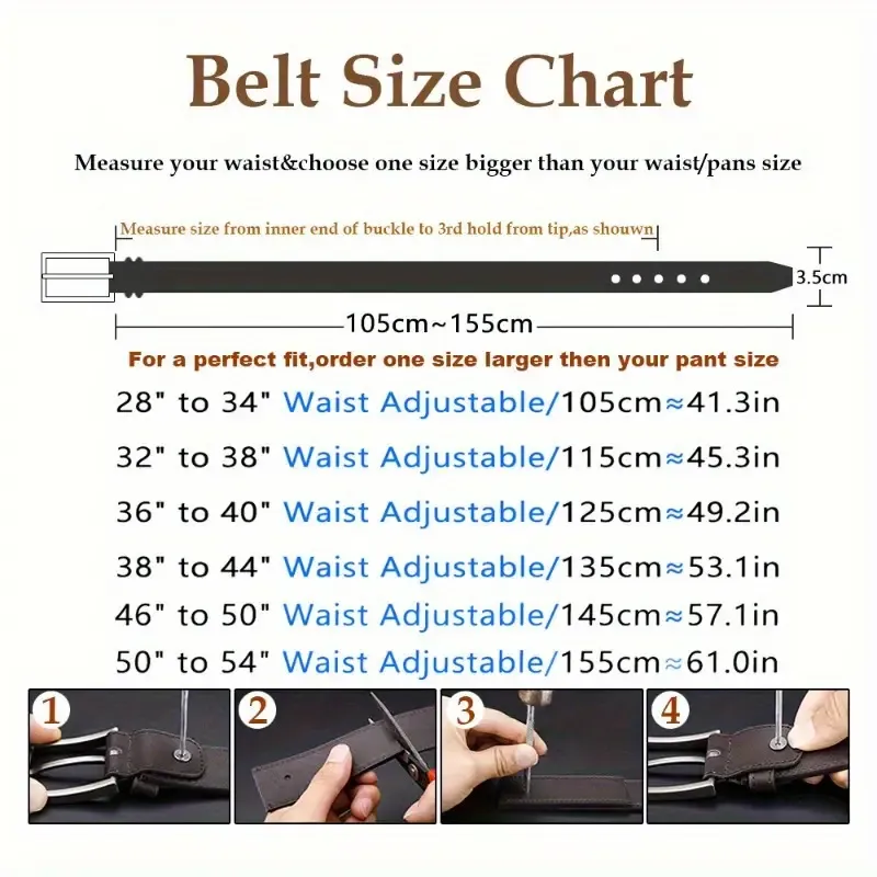 2pcs Men's leather pin buckle casual retro leather belt youth jeans belt, Father's Day GiftValentine's Day