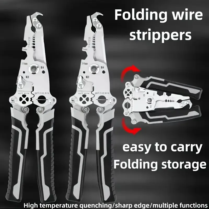 1PC18-in-1 Foldable Wire Stripper Manual Tool