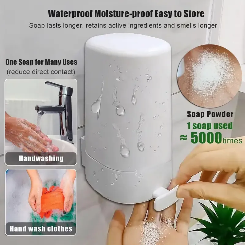 Soap Holder, Creative Water-Free Design with Lid, for Student Dorm and Home Bathroom, Drainable without Drilling, White, 2.95x6.1inch, Shower Caddies