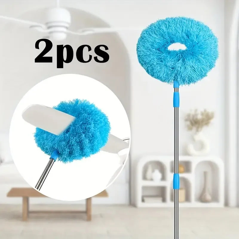 1pc Microfiber Washable Ceiling Fan Cleaner with Telescoping Extension Pole for High Ceiling Fan, Furniture, Blinds, Car