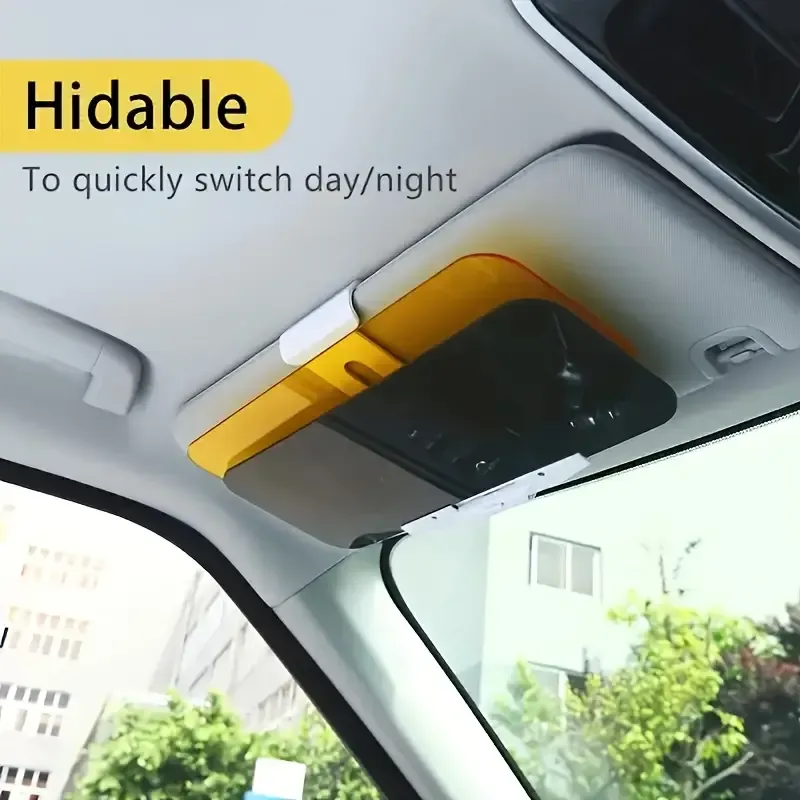 1pc Universal Polarized Car Sun Visor with Anti-Glare Extension, Snap Closure, UV Protection, and Snow Blindness Prevention