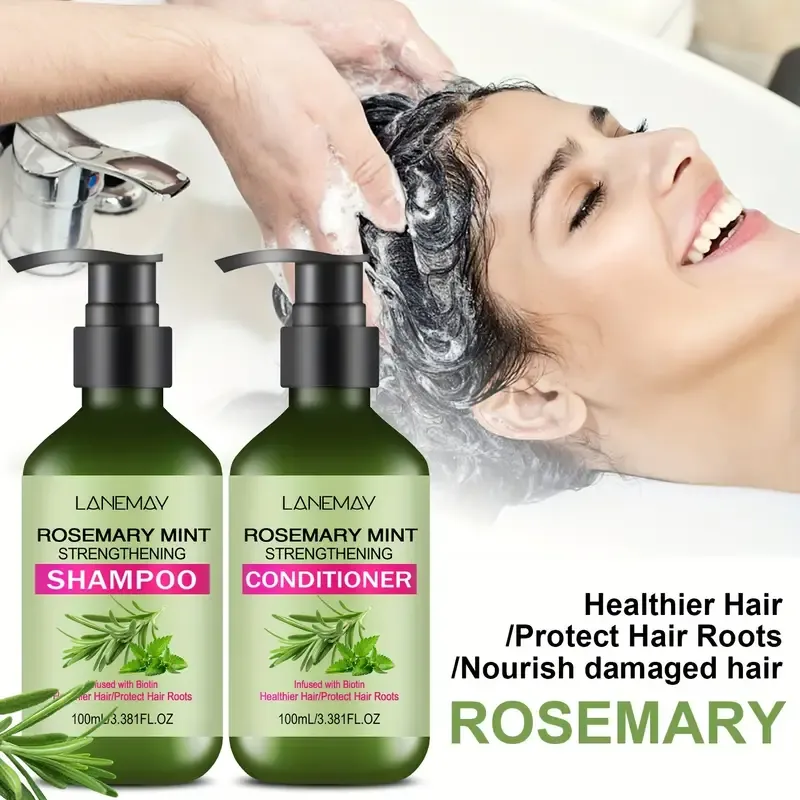 Lanemay Rosemary Mint Strengthening Shampoo and Conditioner Set 2PCS