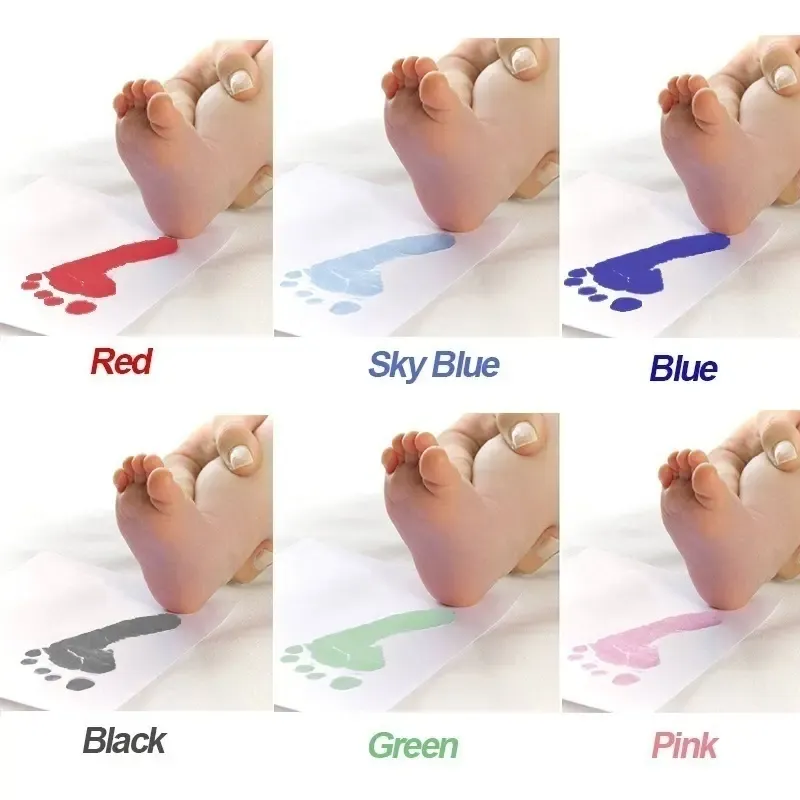 1 Set Youngsters Handprint & Footprint Imprint Kit, Non-Toxic Ink Pad with 2 Paper Sheets, DIY Youngsters Souvenir Casting, Easy to Use, Safe for Youngsters