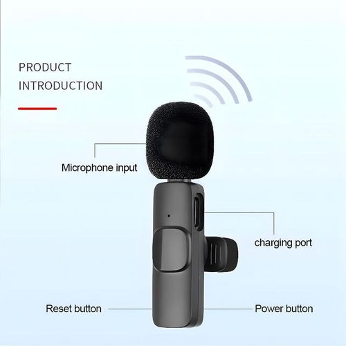 LENTIVEN Wireless Mikrofon dengan Clip on Wireless microphone Mikrofon