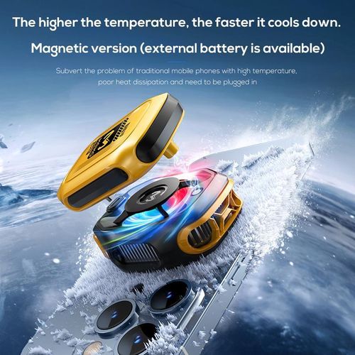 Magnetic phone cooler with semiconductor cooling technology for gaming, battery-powered, wireless, no plug required