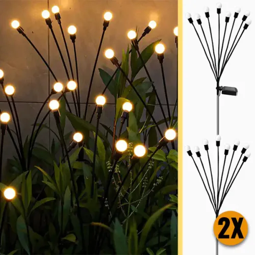 Solar Firefly Lights Outdoor Waterproof LED Garden Lawn Lights Atmospheric Decorative Ground Plug Lights