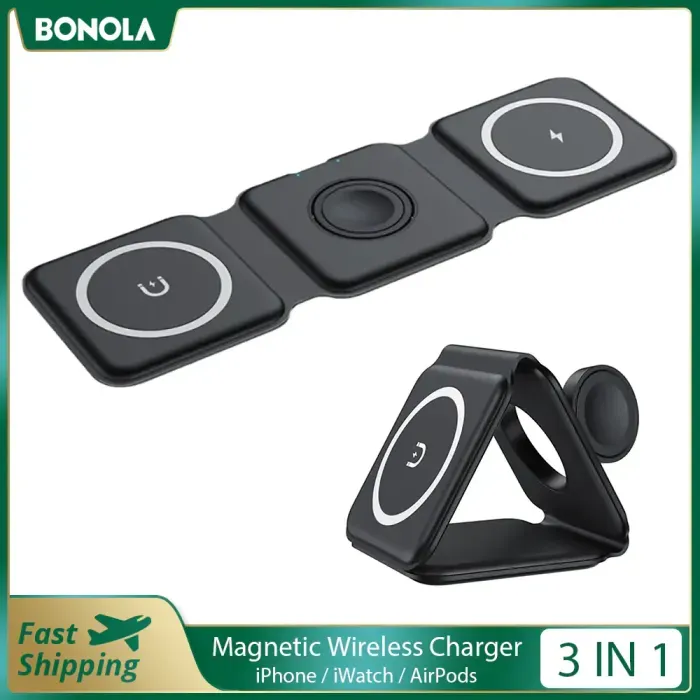 Wireless Charger Fast Charging Magnetic Suction 3-in-1 Universal