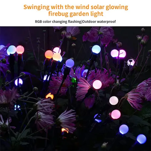 Solar Firefly Lights Outdoor Waterproof LED Garden Lawn Lights Atmospheric Decorative Ground Plug Lights