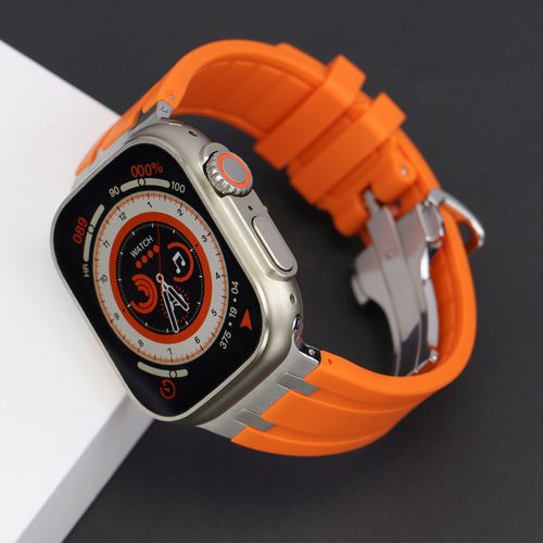 NEW AP Thick Silicone Band With Titanium Adapter For Apple Watch