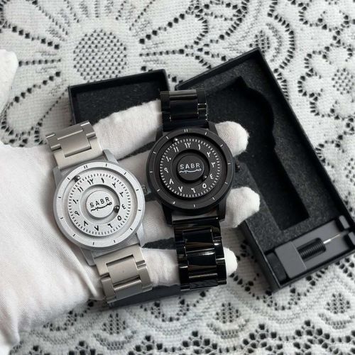 SABR Tech-Inspired Arabic Numerals Magnetic Bead Hands with Markers Customizable Mirrorless Black Tech Men's Watch