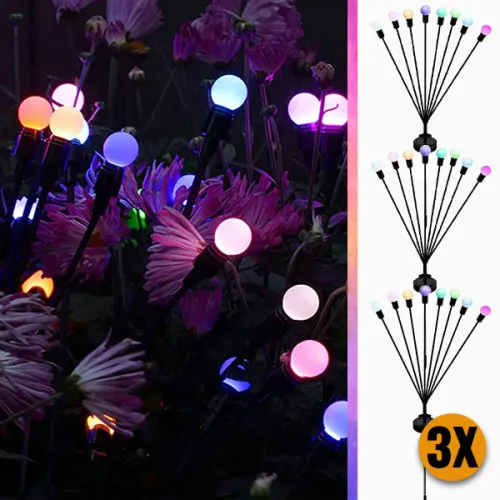 Solar Firefly Lights Outdoor Waterproof LED Garden Lawn Lights Atmospheric Decorative Ground Plug Lights